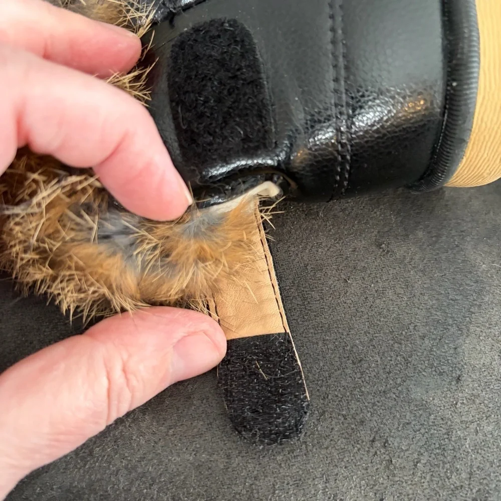 Comfy Kids Faux Fur Toddler Winter Boots Size 6 (EU 22) Black Snow Boots